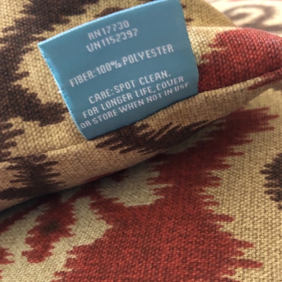 Red Brown & Beige Ikat Patterned Throw Pillow - Picture 4 of 4